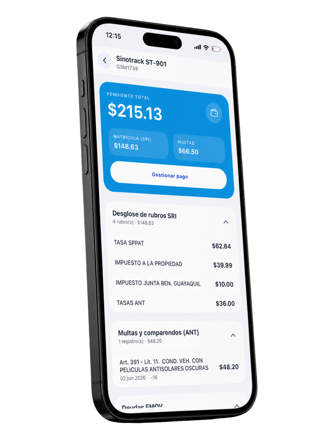 App AUTOMATIC — control de multas de la moto Honda